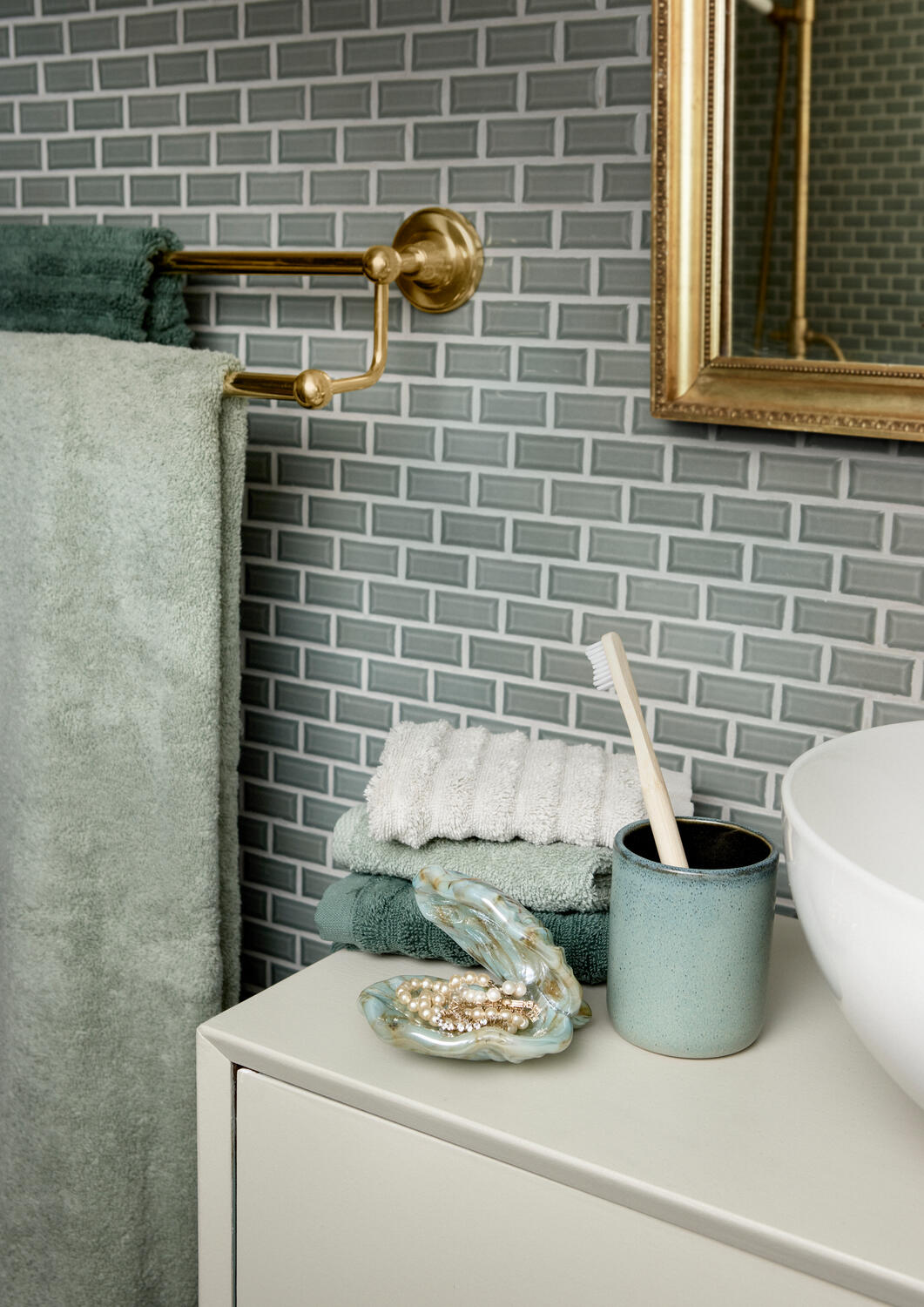 Wave håndklæde - grøn